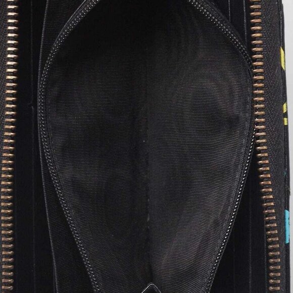 Gucci Black Multicolor Quilted Leather Gucci Ghost Metalasse Zippy Wallet - Picture 8 of 11